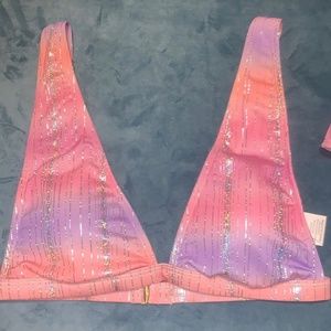 Purple and Pink Beach Joy Bikini with Glitter Stripes